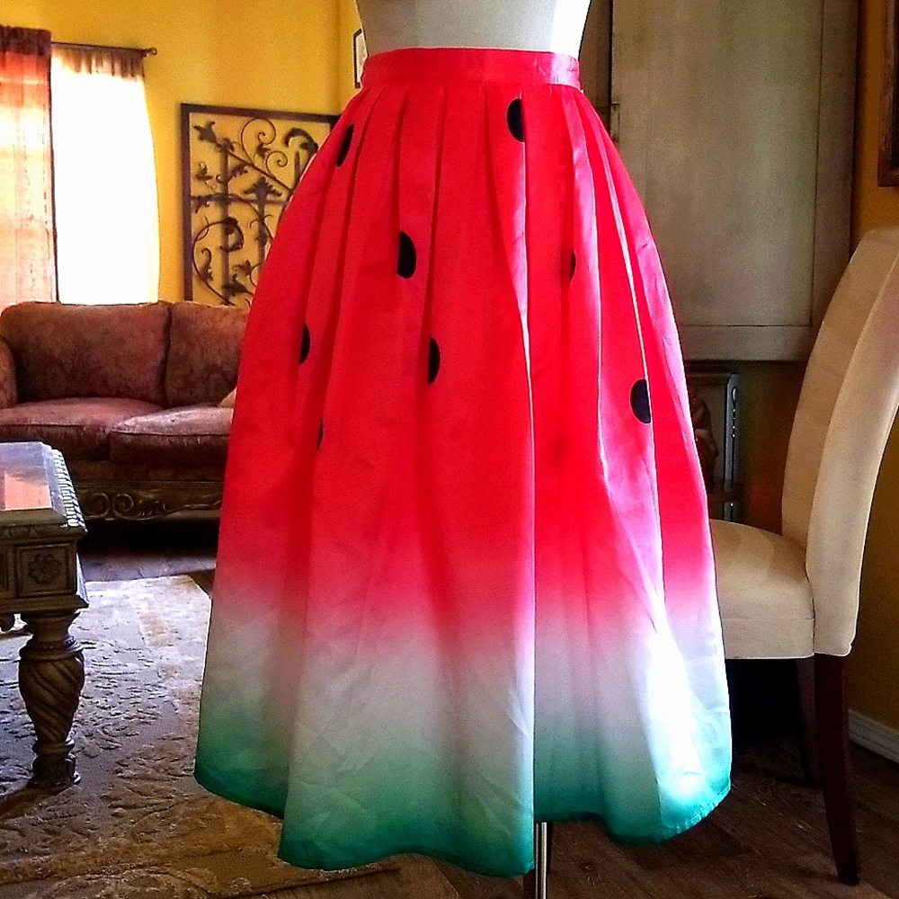 Chicwish Satin Watermelon Skirt